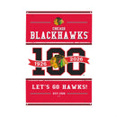 Chicago Blackhawks, 100 Anniversary Metal Wall Sign, 11.5" x 15.5"