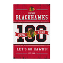 Chicago Blackhawks,100 Anniversary Wood Wall Sign, 16x24