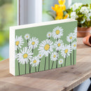 Daisy Scape Wood Sign Plock, 12"x8"