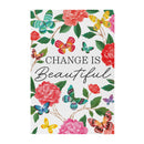 Peony Toile Indoor Wall Decor, Wood, Butterfly "Change is Beautiful", 24"x16"