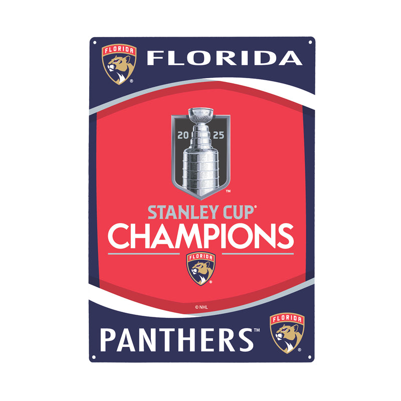 Florida Panthers, Stanley Cup 2025 Champions Metal Wall Sign, 11.5" x 15.5"