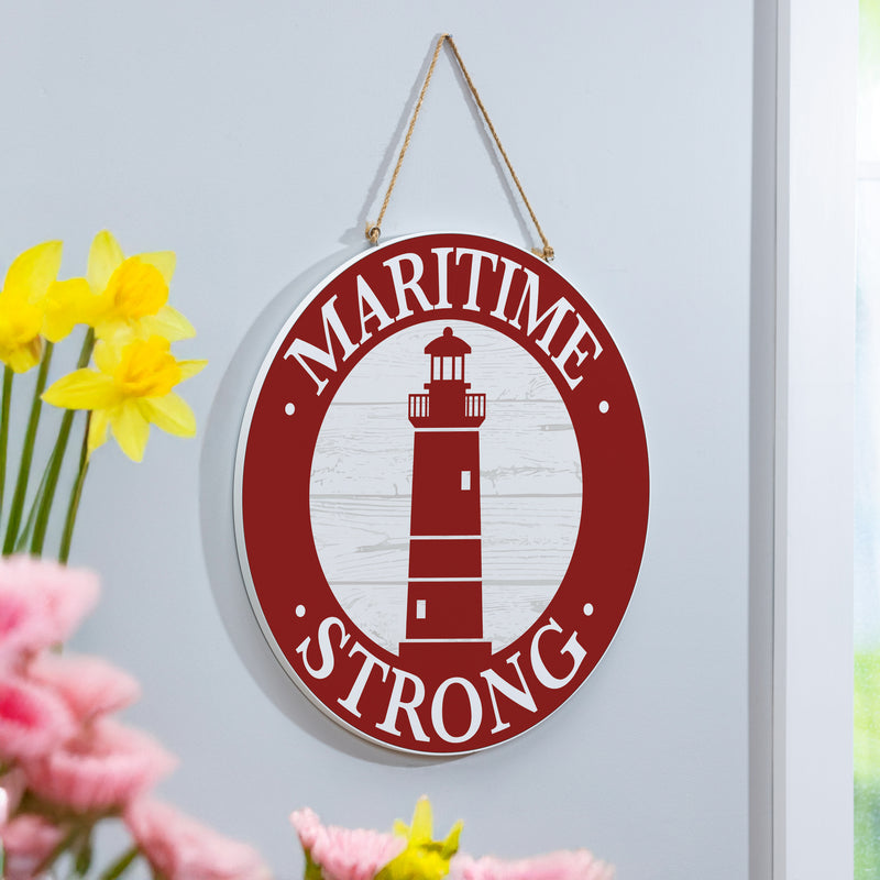Canada Strong Maritime Wood Door Decor, Lighthouse, 18"