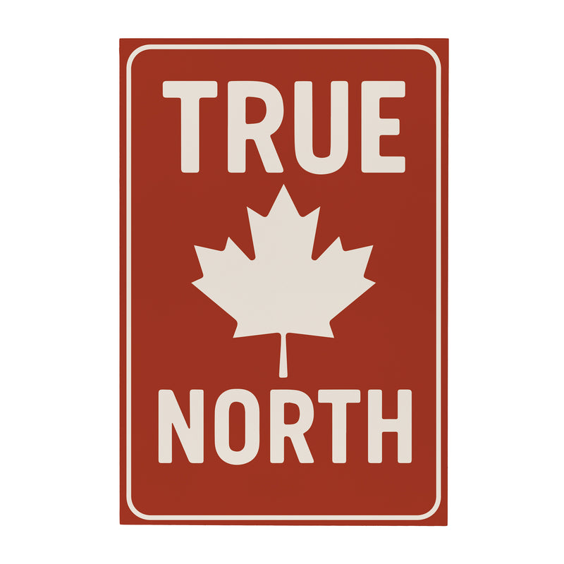 Canada Strong Vintage Indoor Wall Decor, Wood, "True North", 24"x16"