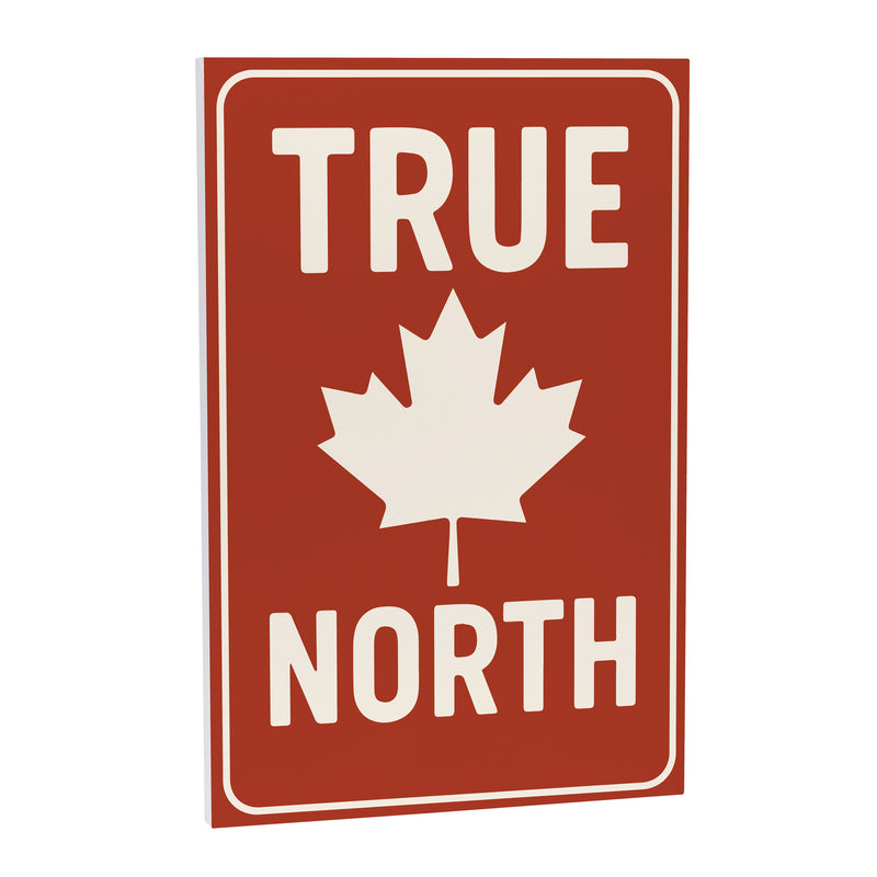 Canada Strong Vintage Indoor Wall Decor, Wood, "True North", 24"x16"