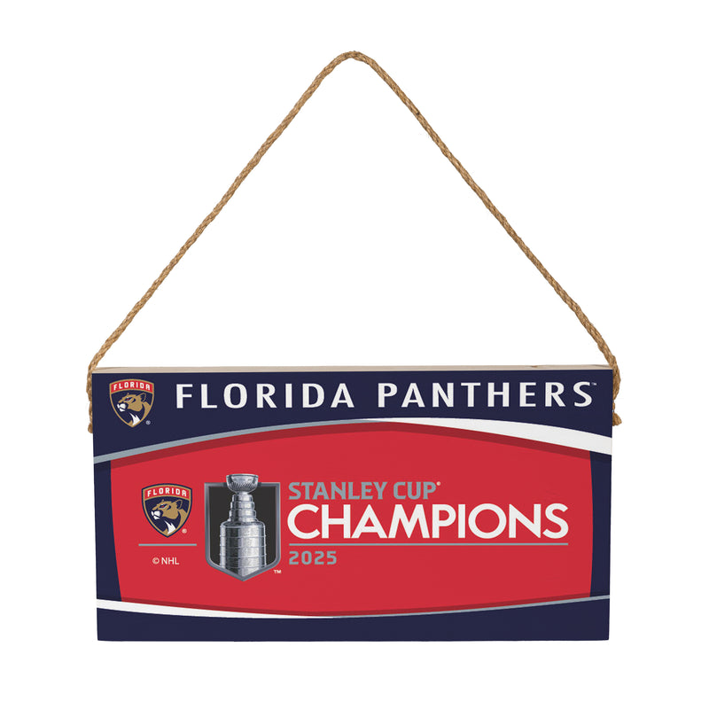 Florida Panthers Stanley Cup 2025 Champions Wood Wall Sign, 6x11