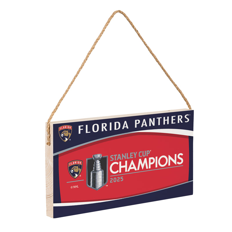 Florida Panthers Stanley Cup 2025 Champions Wood Wall Sign, 6x11