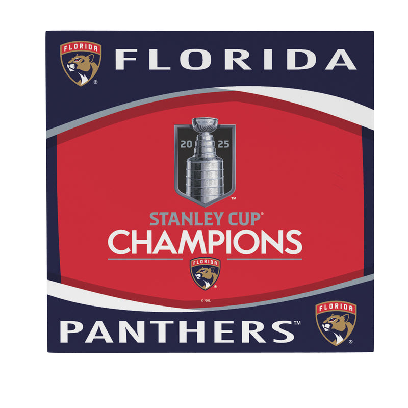 Florida Panthers Stanley Cup 2025 Champions Wood Wall Sign, 12x12