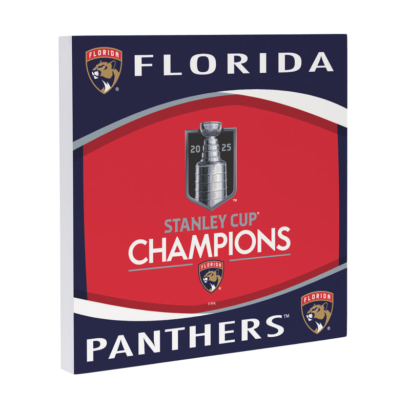 Florida Panthers Stanley Cup 2025 Champions Wood Wall Sign, 12x12