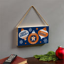 Houston Astros Holiday Wood Wall Sign, 6x11