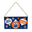 Edmonton Oilers Holiday Wood Wall Sign, 6x11