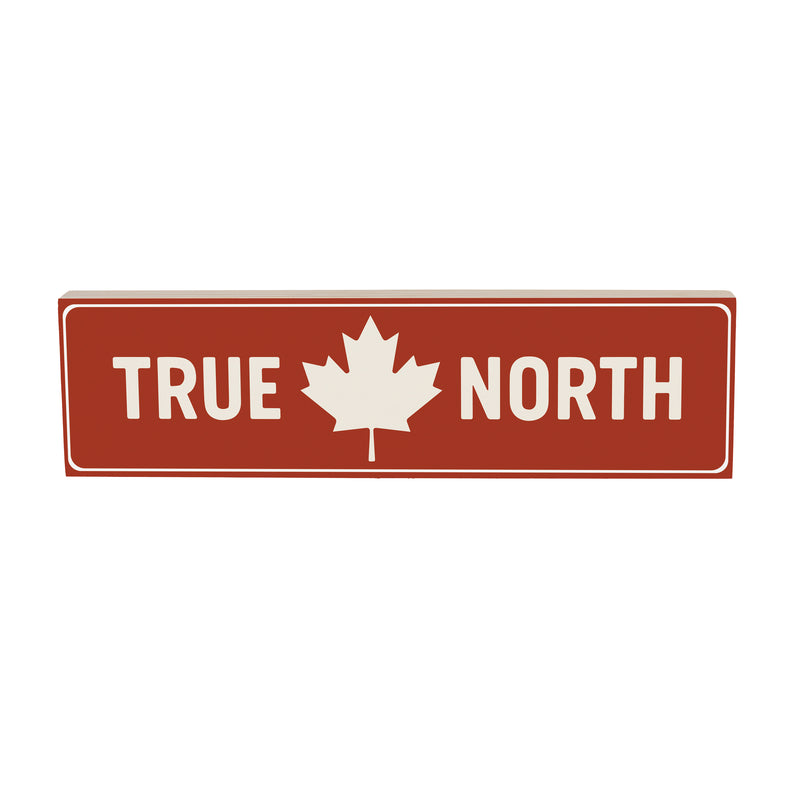 Canada Strong Vintage Wood Mantle Sign, "True North", 18"x5"