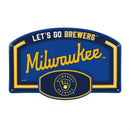 Milwaukee Brewers USA Embossed Steel Wall Sign, 11" x 17"