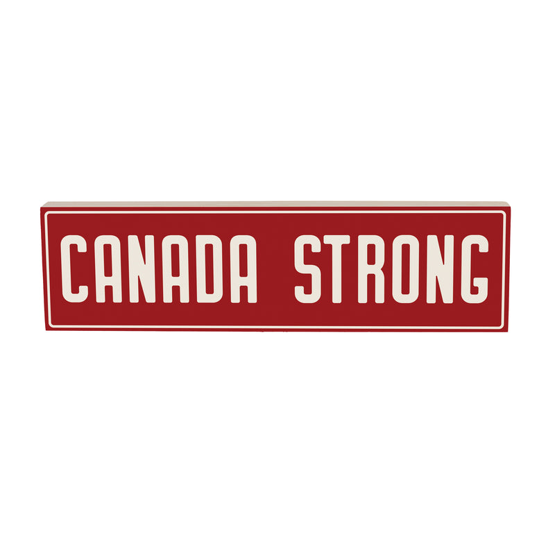 Canada Strong Vintage Wood Mantle Sign, "Canada Strong", 18"x5"