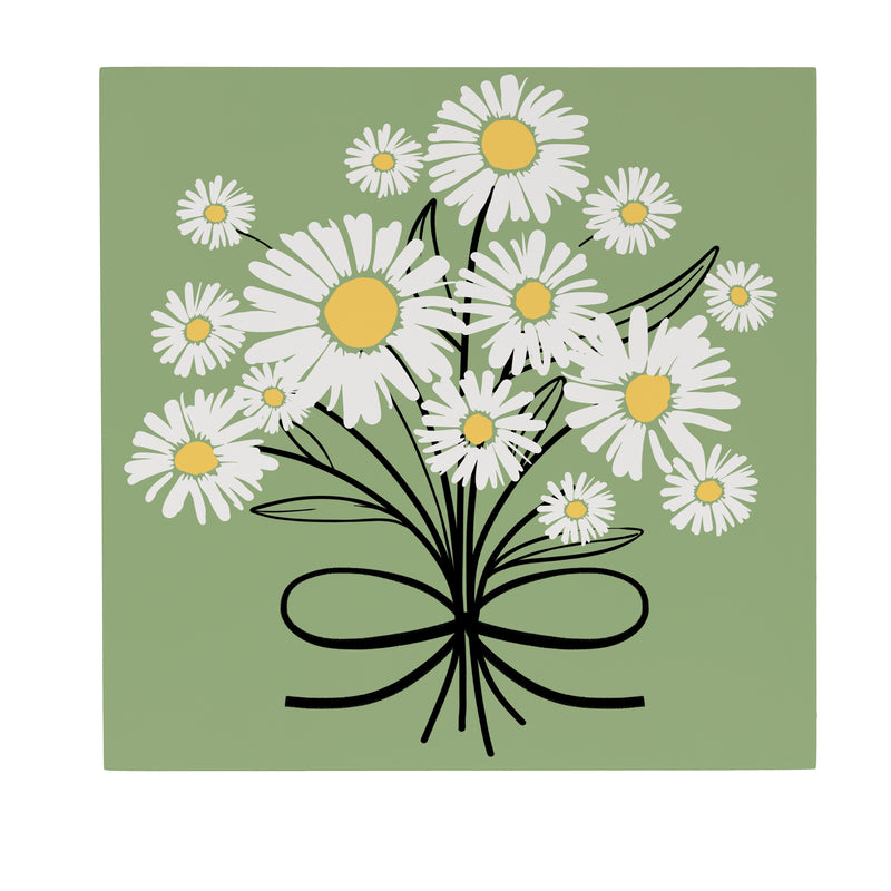 Daisy Scape Indoor Wall Decor, Wood, Bouquet, 12"x12"