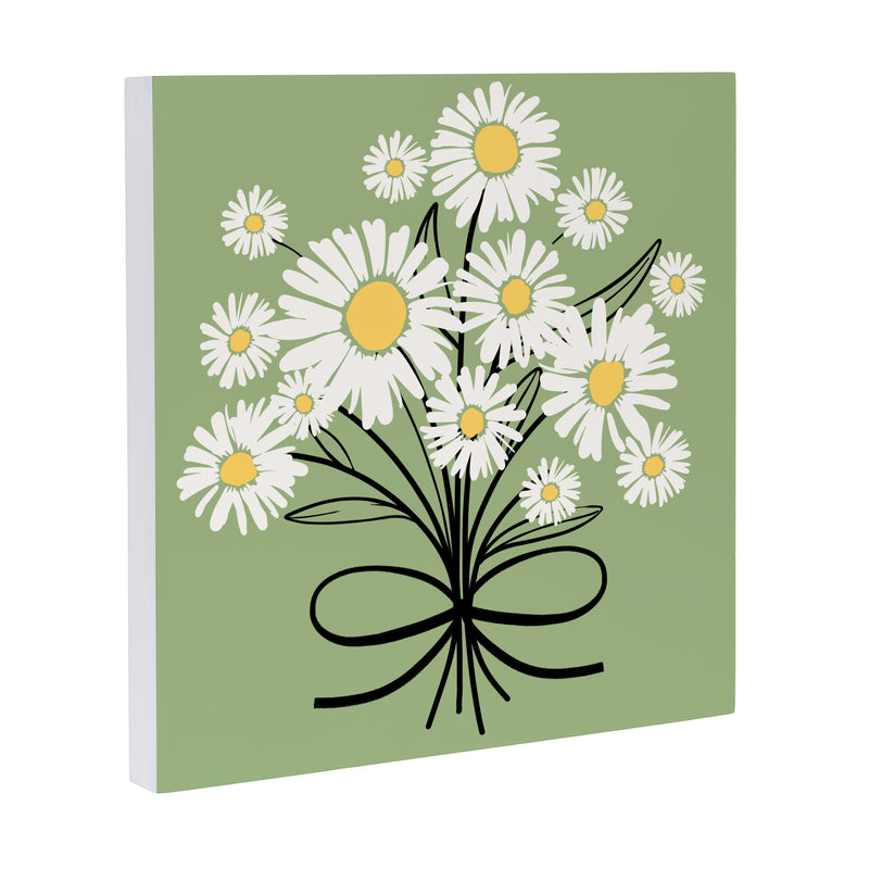 Daisy Scape Indoor Wall Decor, Wood, Bouquet, 12"x12"