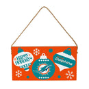 Miami Dolphins Holiday Wood Wall Sign, 6x11