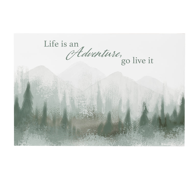 High Country Painting Indoor Wall Decor, Wood, "Life Is An Adventure Go Live It", 24"x16"