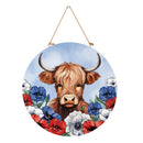 American Classic Highland Cow Wood Door Decor, 18"