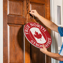 Canada Strong True North Wood Door Decor, Strong & Free, 18"