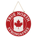 Canada Strong True North Wood Door Decor, Strong & Free, 18"