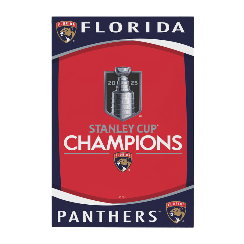 Florida Panthers Stanley Cup 2025 Champions Wood Wall Sign, 16x24