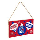 New York Rangers Holiday Wood Wall Sign, 6x11