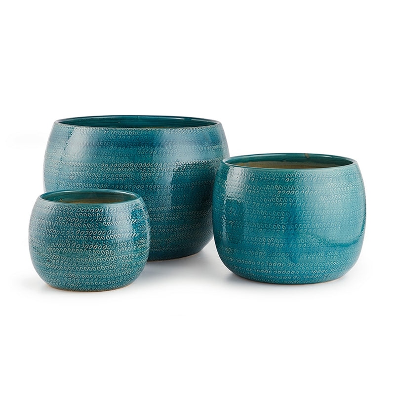 Napa Home Garden, KAYLA POTS ,SET OF 3 JADE BLUE,sr243bld