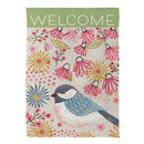 Pastel Doodles Chickadee Suede Garden Flag