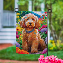 Painted Doodle Suede Garden Flag