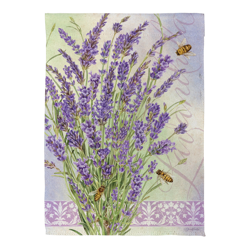Lavender Bouquet Suede House Flag