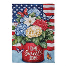 Patriotic Hydrangeas Suede House Flag