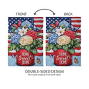 Patriotic Hydrangeas Suede House Flag