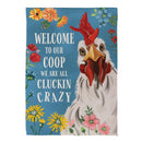 Petal & Plow Crazy Coop Suede Garden Flag