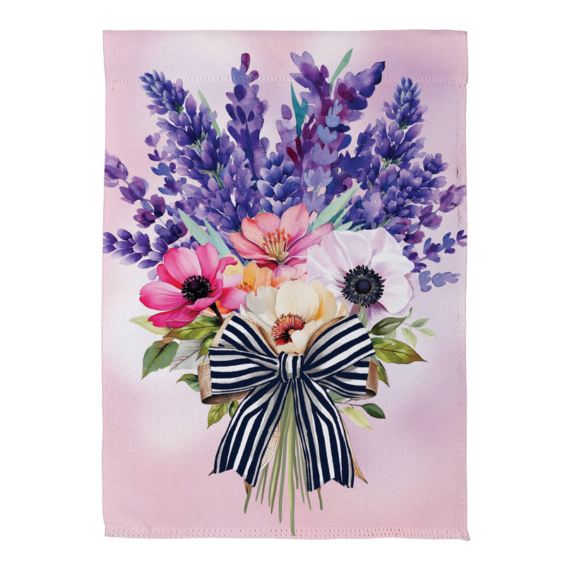 Colorful Floral Bouquet Suede House Flag
