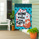Home Is Where The Cat Is Suede House Flag