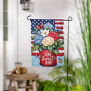 Patriotic Hydrangeas Suede Garden Flag