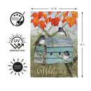 Rustic Birdhouse Suede Flag Garden