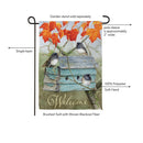 Rustic Birdhouse Suede Flag Garden