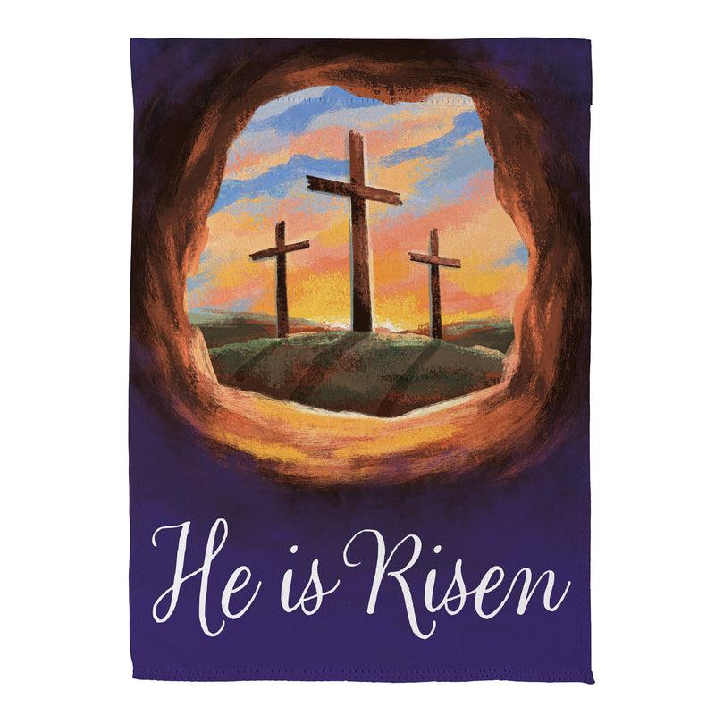 Empty Tomb Suede Garden Flag