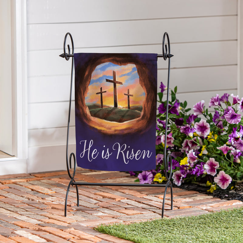 Empty Tomb Suede Garden Flag