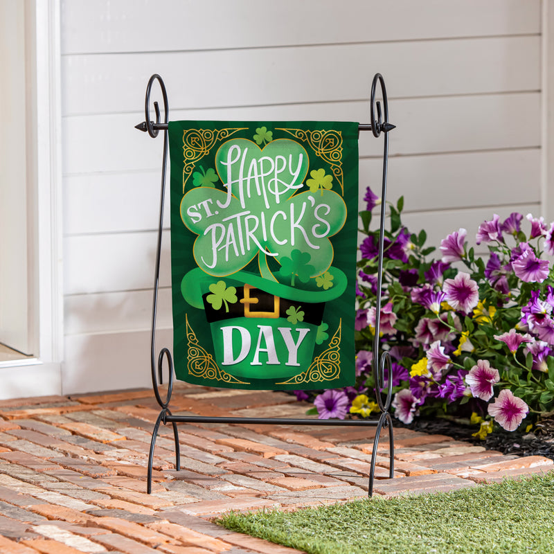 Happy St. Patrick's Day Suede Garden Flag