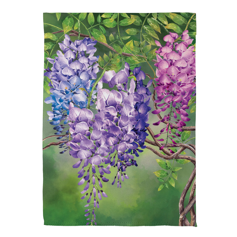 Colorful Wisteria Suede Garden Flag