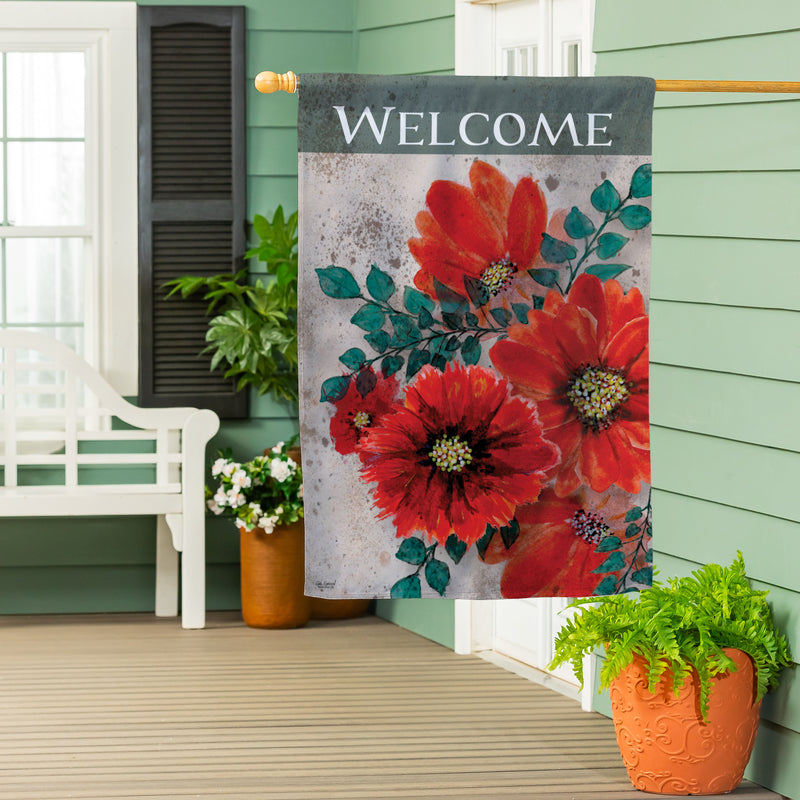 Royal Red Poppy Suede House Flag