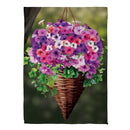 Petunia Basket Suede Garden Flag