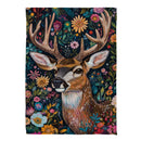 Forever Blooming Deer Suede Garden Flag