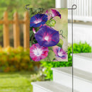Vivid Morning Glories Suede Garden Flag