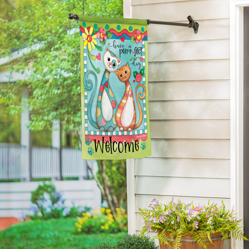 Purr-fect Day Suede House Flag