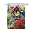 Americana Songbirds Garden Suede House Flag
