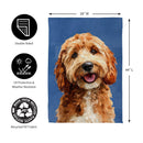 Pet Central Photo Dogs, Goldendoodle Suede House Flag