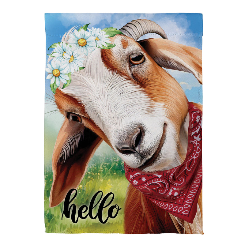 Hello Floral Goat Suede House Flag